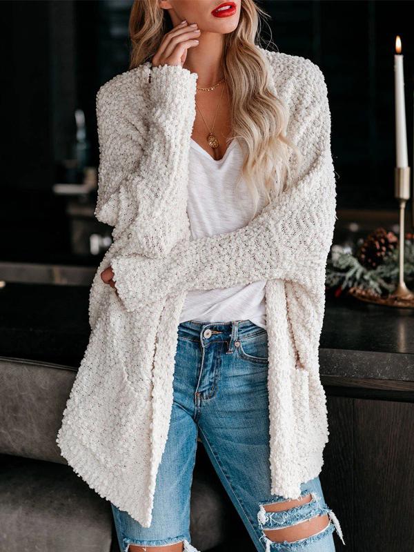 Women's Cardigans Fashion Pocket Long Sleeve Plush Cardigan - LuckyFash™