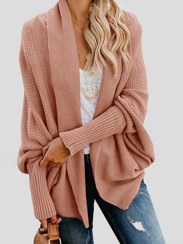 Cardigans Fashion Solid Bat Sleeve Sweater Cardigan for Women