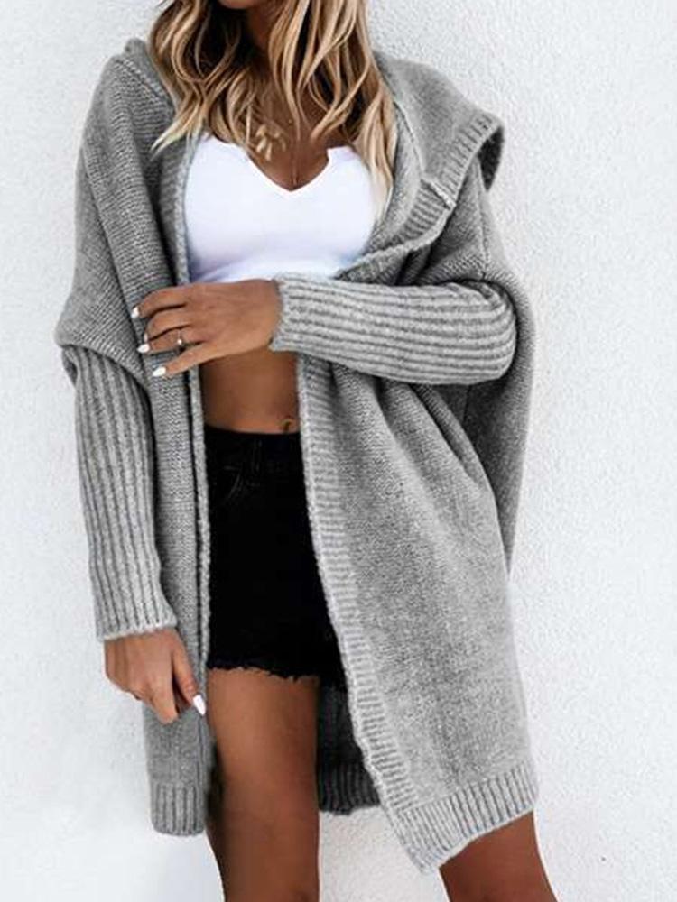 Cardigans Loose Lapel Solid Thick Stitch Sweater Cardigan for Women