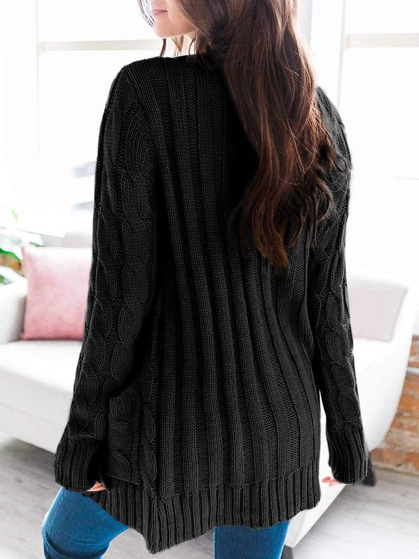 Women's Cardigans Single-Breasted Pocket Long Sleeve Knitted Cardigan - LuckyFash™