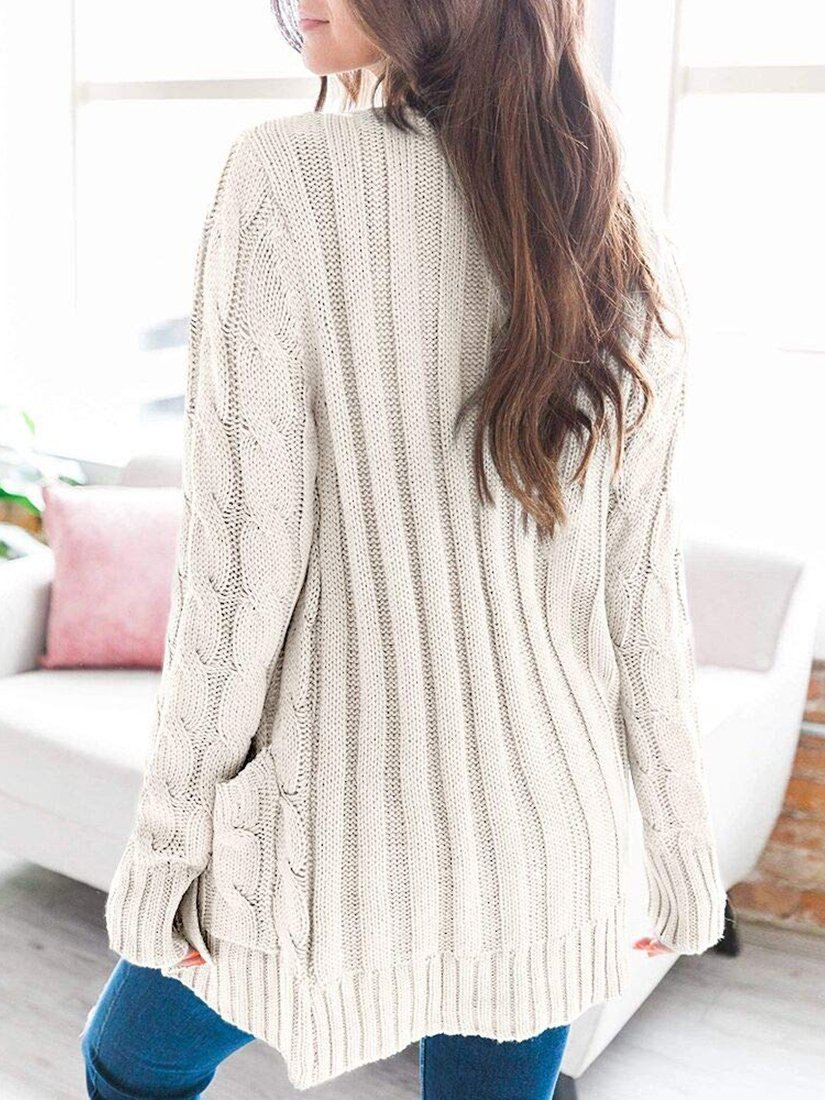 Women's Cardigans Single-Breasted Pocket Long Sleeve Knitted Cardigan - LuckyFash™