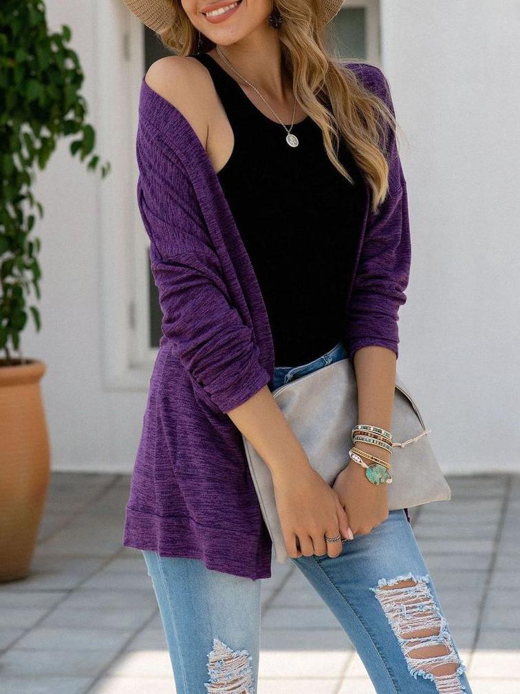 Women's Casual Pure Color Cardigan Sweater - LuckyFash™