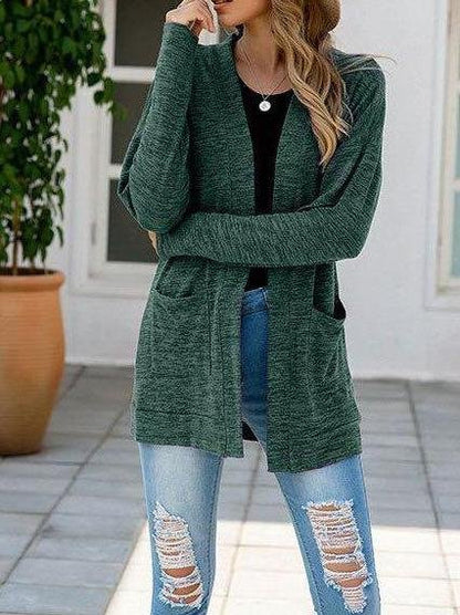 Casual Pure Color Cardigan Sweater for Women