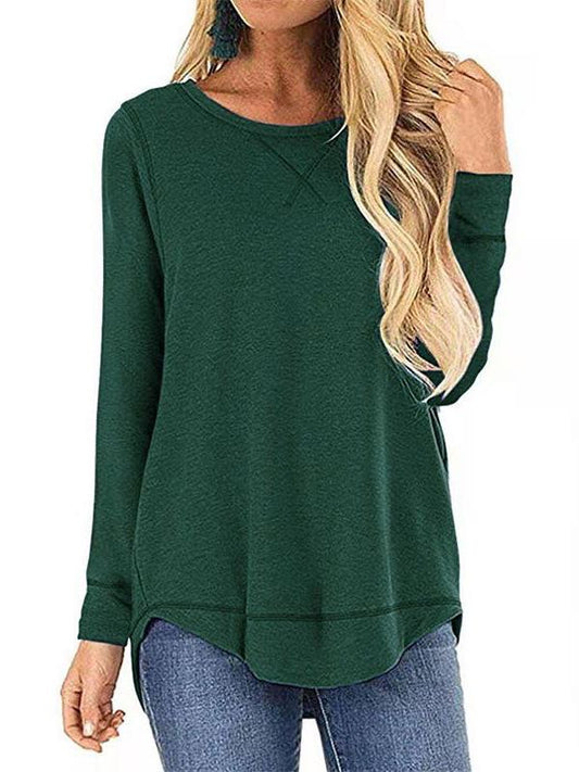 Casual Pure Color Loose T-shirt for Women