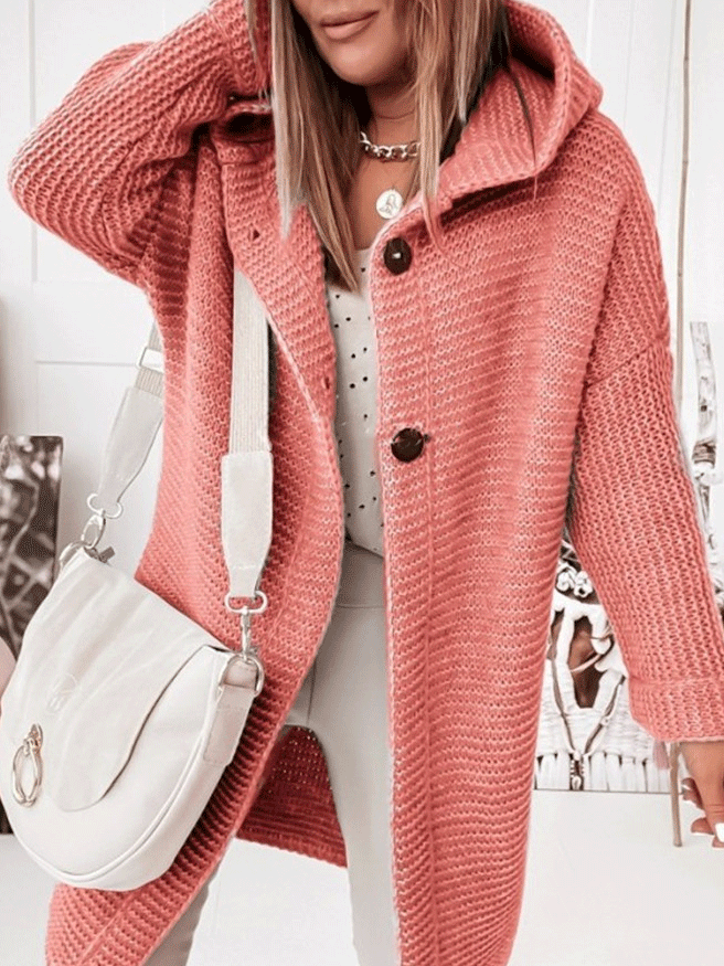 Women's Coats Hooded Button Knit Cardigan Coat - LuckyFash™