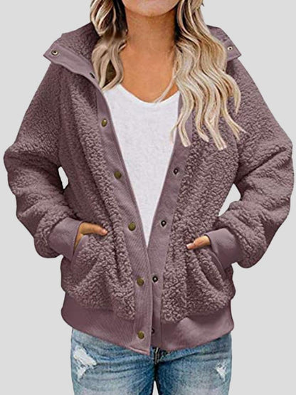 Women's Coats Long Sleeve Button Pocket Loose Coat - LuckyFash™