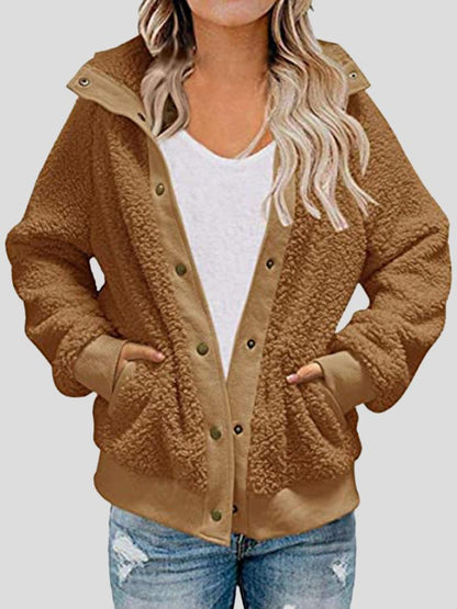 Women's Coats Long Sleeve Button Pocket Loose Coat - LuckyFash™