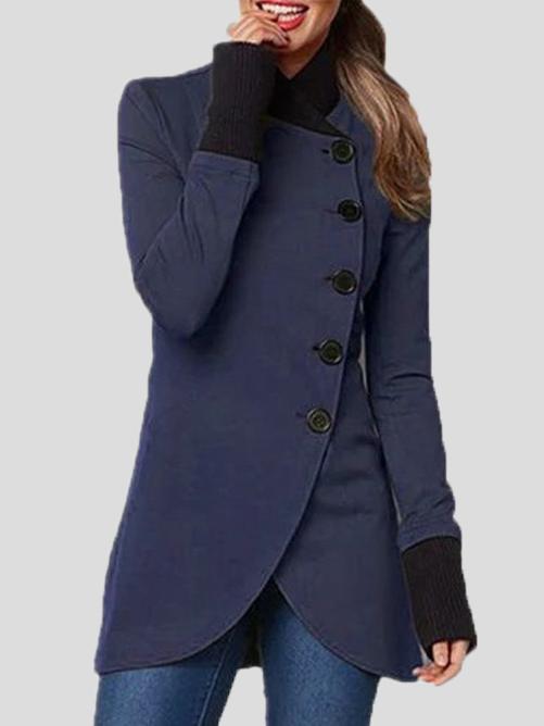 Women's Coats Single-Breasted Long Sleeve Irregular Coat - LuckyFash™