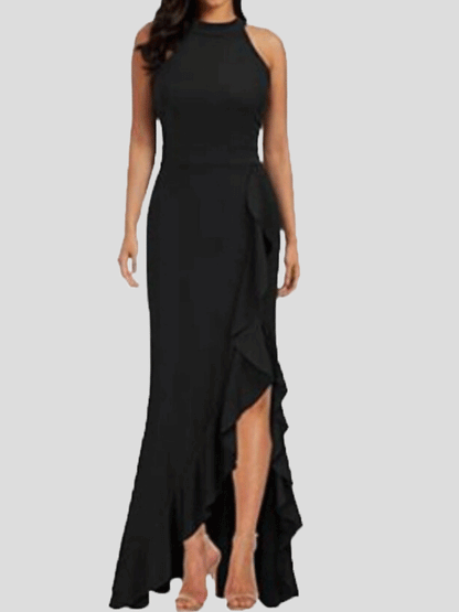 Women's Dresses Fashionable Sleeveless Split Ruffled Evening Dress - LuckyFash™