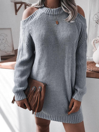 Dresses Off-The-Shoulder Long Sleeve Sweater Dress for Women