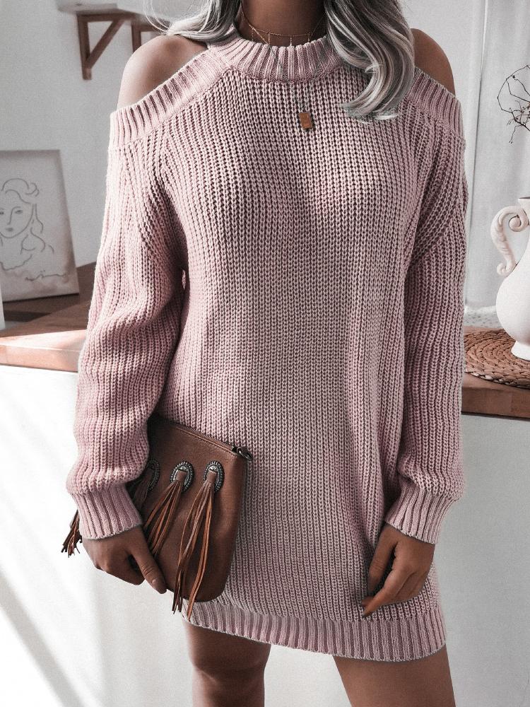 Dresses Off-The-Shoulder Long Sleeve Sweater Dress for Women