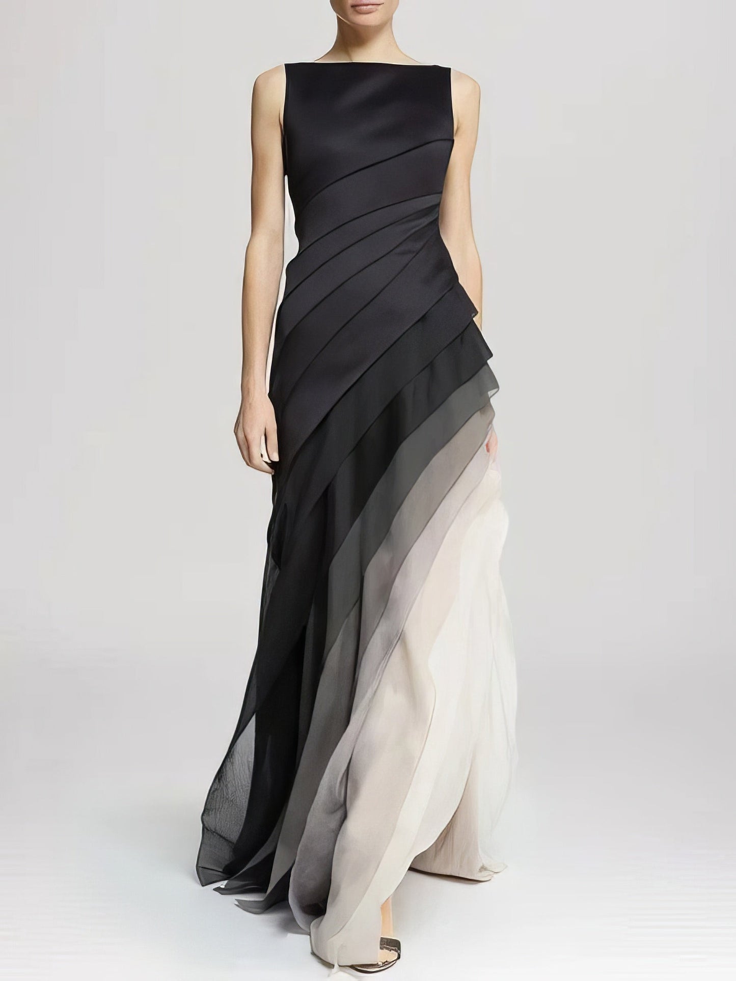 Maxi Dresses - Ombre Layered High Waist Irregular Dress - MsDressly