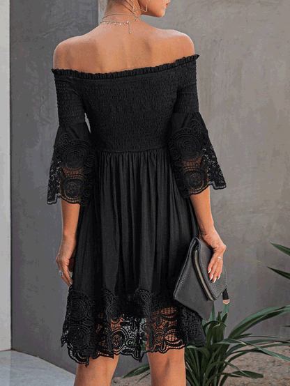 Women's Dresses One-Shoulder Bare Back Lace Dress - LuckyFash™