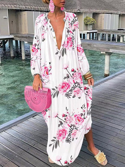 Dresses Printed Long Sleeve Casual Dress for Women