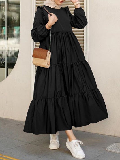 Women's Dresses Round Neck Long Sleeve Casual Dress - LuckyFash™