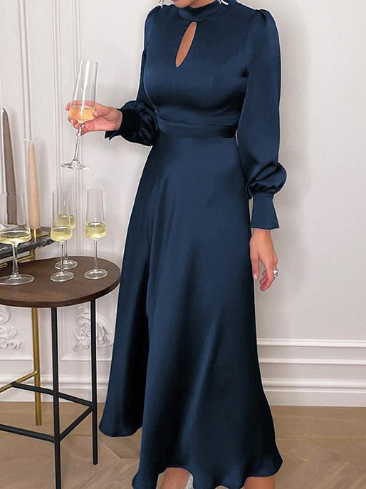 Women's Dresses Satin Silk Hollow Long Sleeve Dress - LuckyFash™