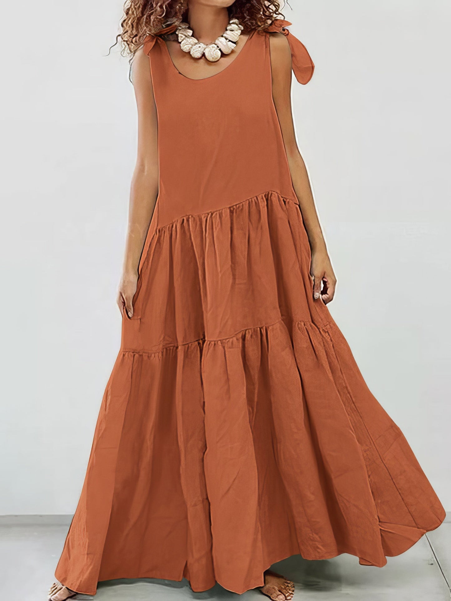 Sling Round Neck Bohemian Sleeveless Dress