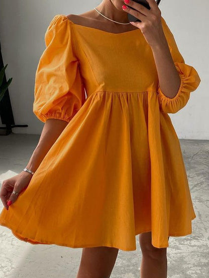 Dresses Square Neck Puff Sleeve Mini Dress for Women