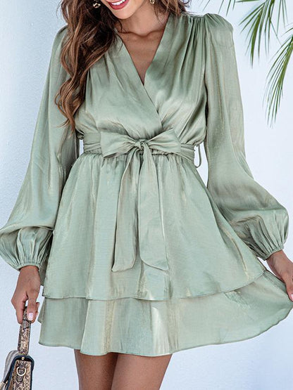 Dresses Sweet Ruffled Temperament Long Sleeve Dress for Women