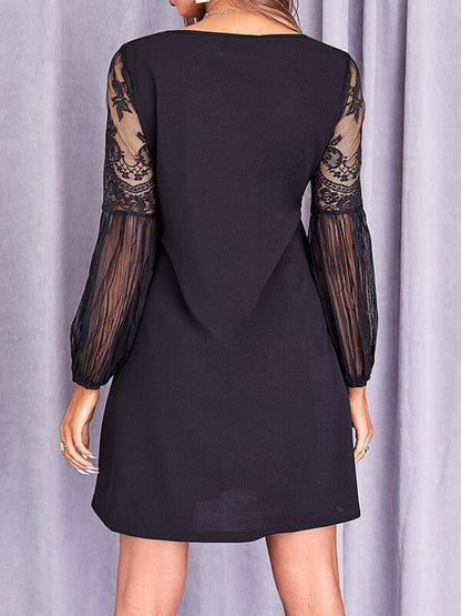 Women's Dresses V-Neck Lace Long Sleeve Dress - LuckyFash™