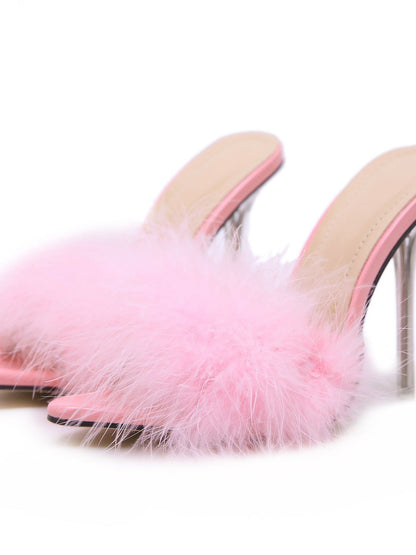 Fabulicious Poise 501f Marabou Slide Shoe for Women