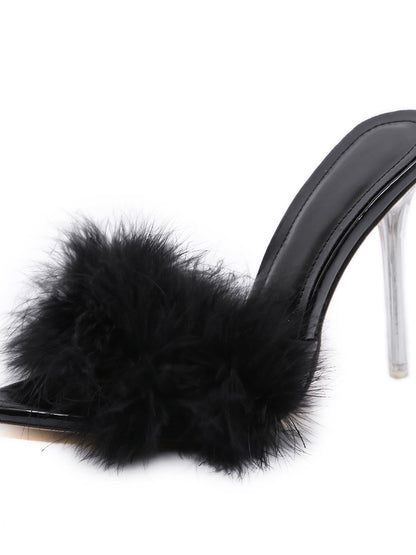 Women's Fabulicious Poise 501f Marabou Slide Shoe - LuckyFash™