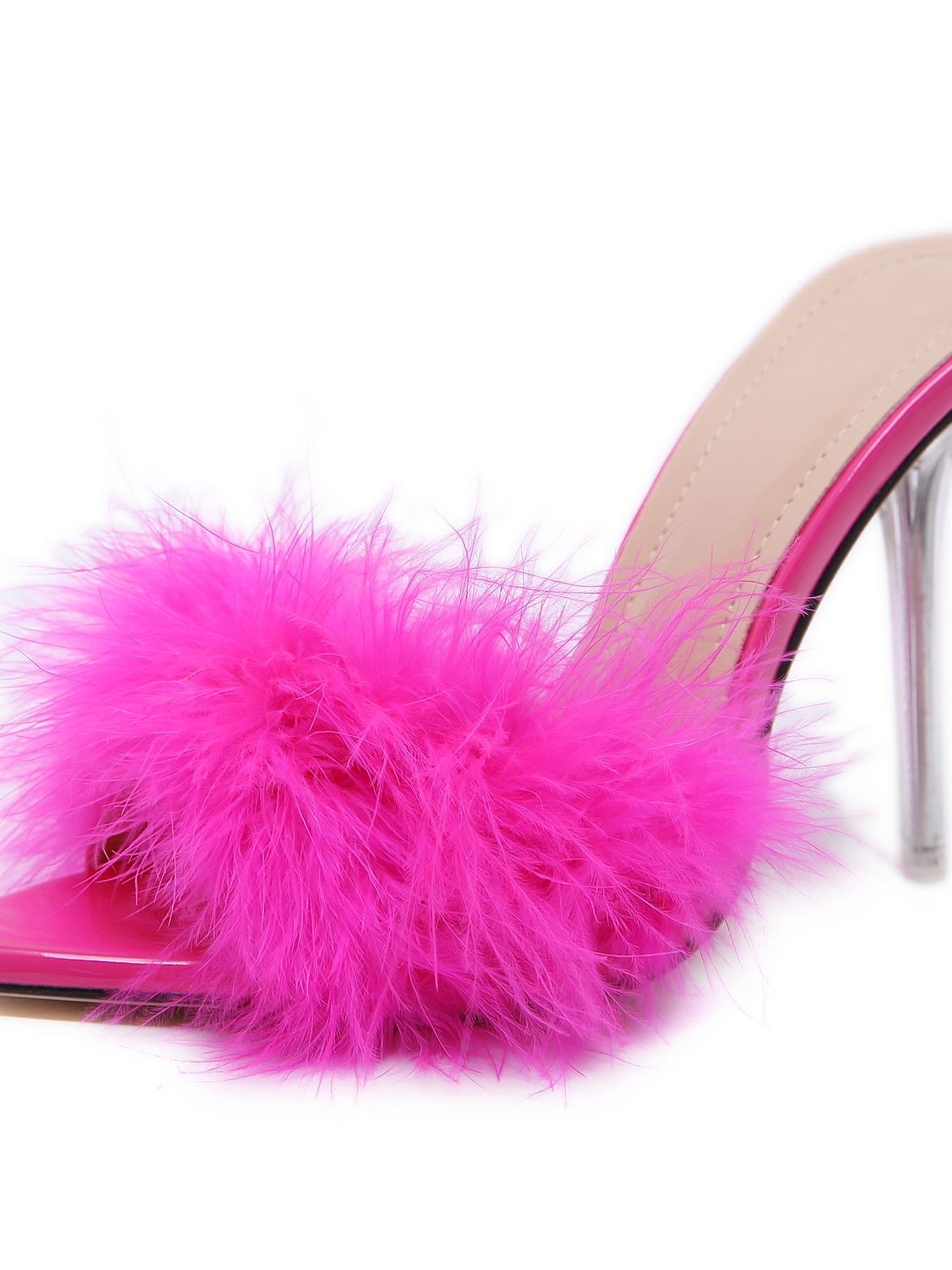 Women's Fabulicious Poise 501f Marabou Slide Shoe - LuckyFash™