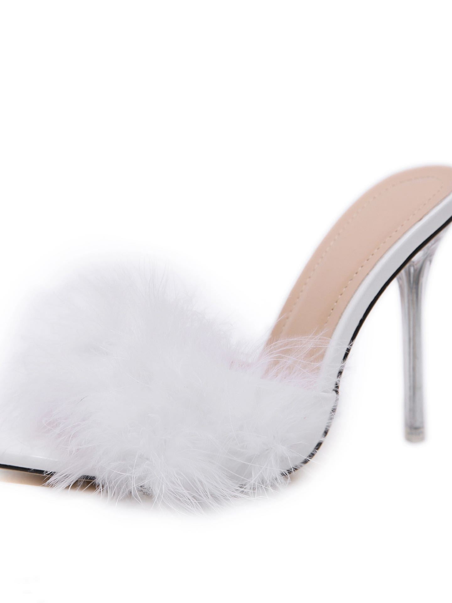 Women's Fabulicious Poise 501f Marabou Slide Shoe - LuckyFash™