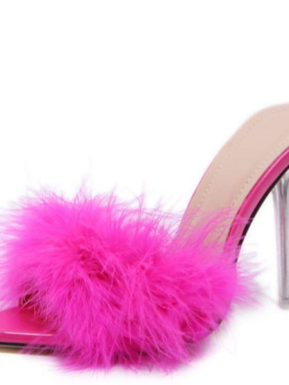 Women's Fabulicious Poise 501f Marabou Slide Shoe - LuckyFash™