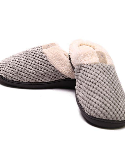 Women's Medium Gray Sweater Knit Clog Slippers - LuckyFash™