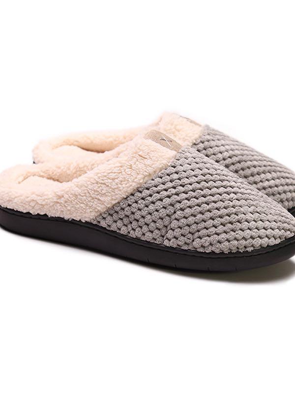 Women's Medium Gray Sweater Knit Clog Slippers - LuckyFash™