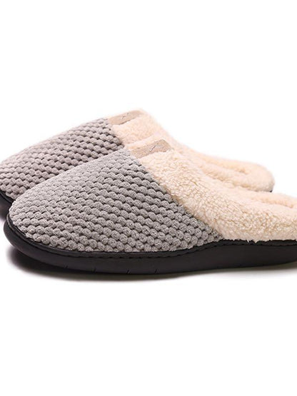 Medium Gray Sweater Knit Clog Slippers for Women