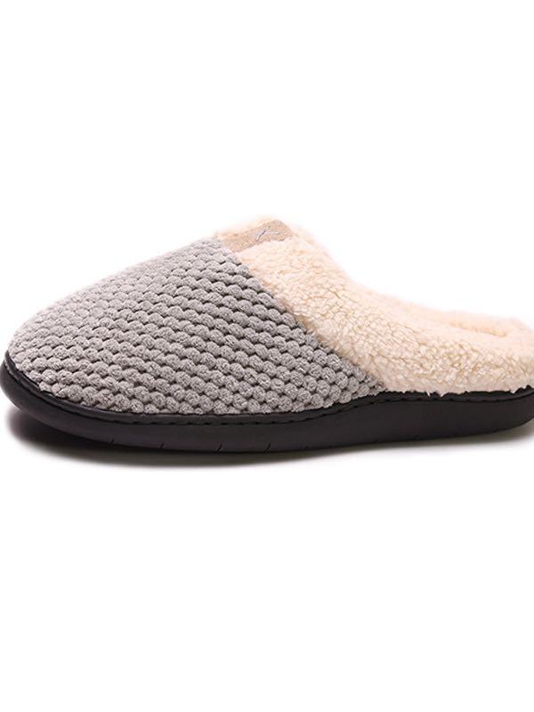 Women's Medium Gray Sweater Knit Clog Slippers - LuckyFash™