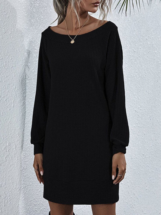 One-line Shoulder Dress With Long Sleeves for Women