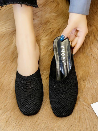 Out Wear Flat Squre-Tipped Slipper for Women