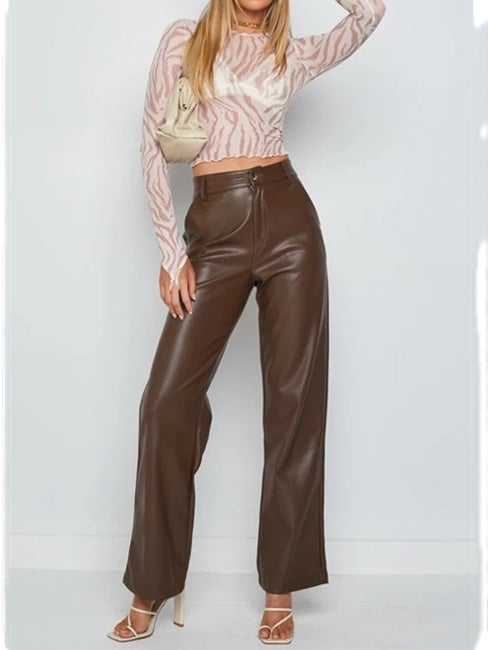 Women's Pants Fashion Pocket Stretch PU Leather Pants - LuckyFash™