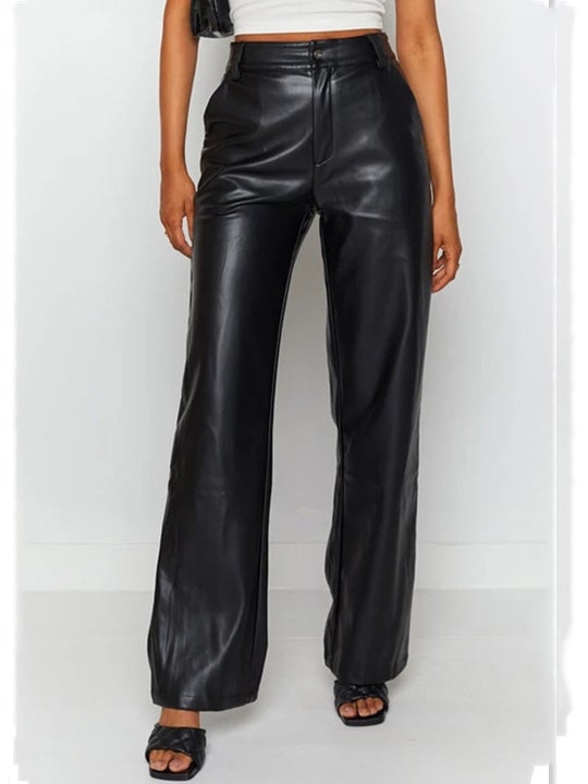 Women's Pants Fashion Pocket Stretch PU Leather Pants - LuckyFash™