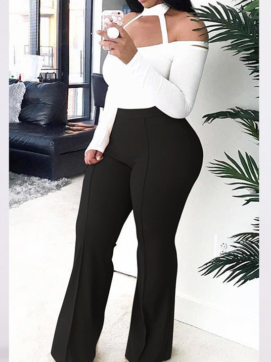 Women's Pants OL Commuter Slim Stretch Suit Wide Leg Pants - LuckyFash™