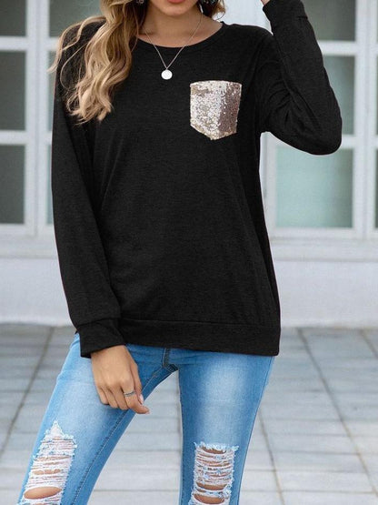 Women's Sequin Crewneck T-shirt - LuckyFash™