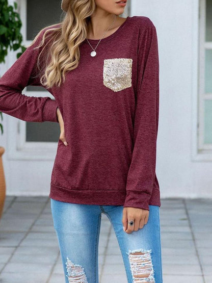 Women's Sequin Crewneck T-shirt - LuckyFash™