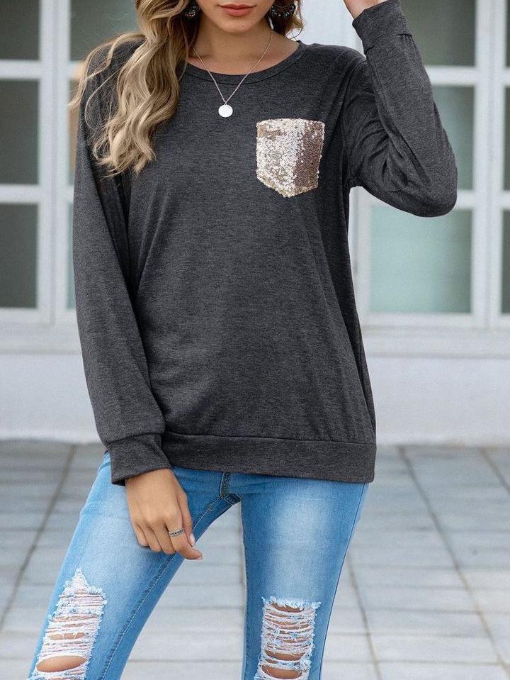 Women's Sequin Crewneck T-shirt - LuckyFash™