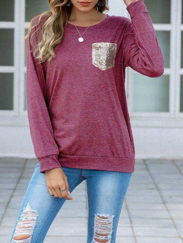 Sequin Crewneck T-shirt for Women