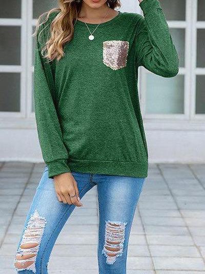 Women's Sequin Crewneck T-shirt - LuckyFash™