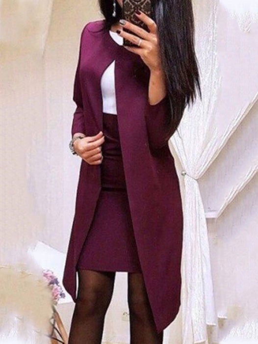 Women's Sets Solid Coat Skirt Professional Two-Piece Suit - LuckyFash™