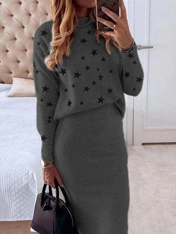 Women's Sets Star Print Long Sleeve Top & Pants Casual Two-Piece Suit - LuckyFash™