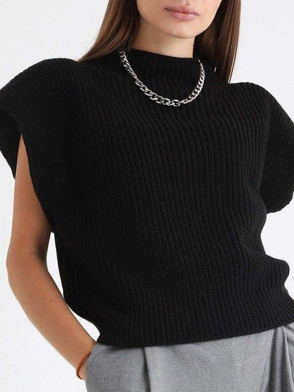 Women's Solid Sleeveless Sweater - LuckyFash™