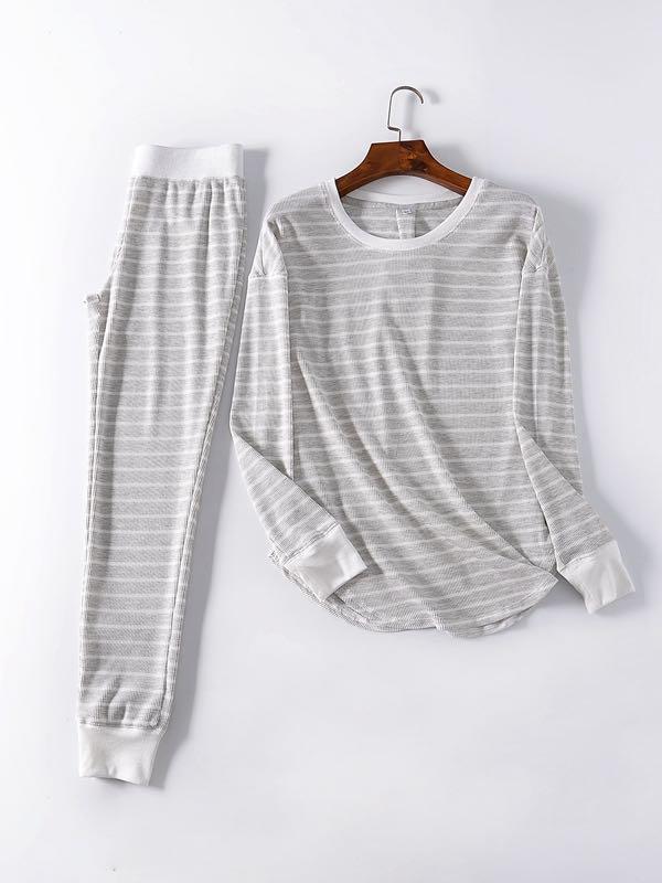 Women's Striped Cozy Long Sleeve Pajama Set - LuckyFash™