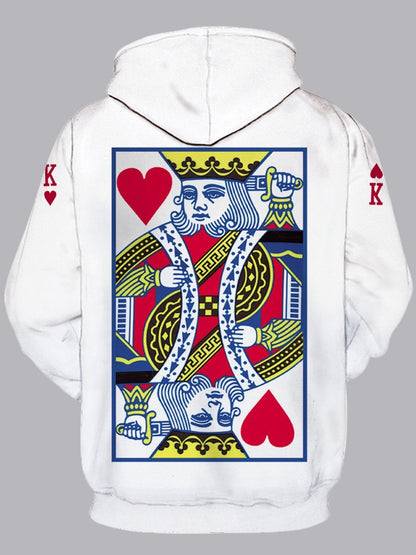 Women's Stylish 3D Poker Print Loose Hoodie - LuckyFash™