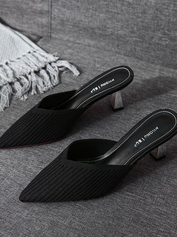 Summer Chic Knit Slip-On Stiletto for Women