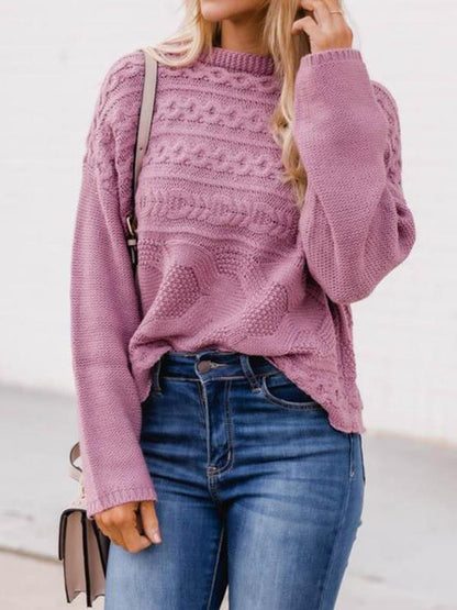 Sweaters Round Neck Pullover Twist Long Sleeve Sweater for Women